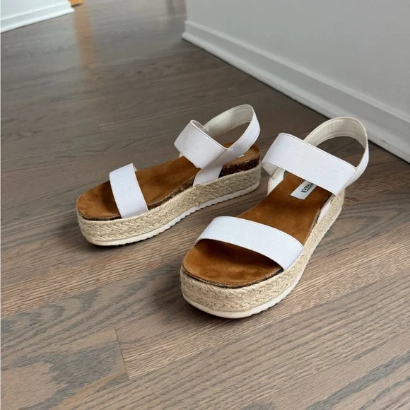 Steve Madden White Espadrille Platform Sandals - Picture 3 of 3